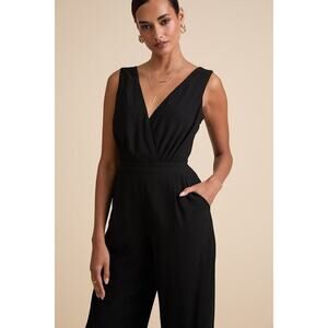 Lulus Kiska Black Lace Wide-leg Jumpsuit - Size S
